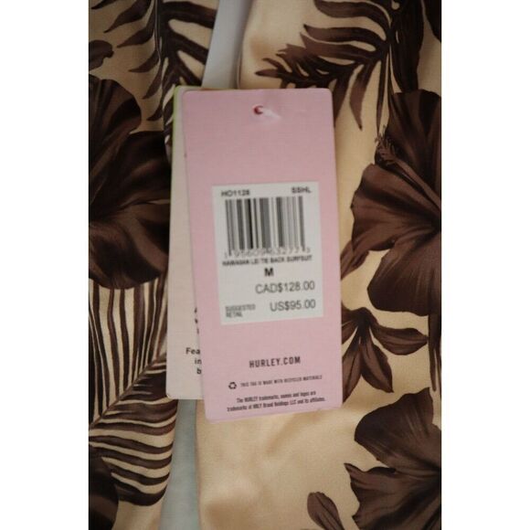 Hurley HO1128 Women Sz M Seashell/Pink Hawaiian Lei Tie Back L/S Surf Suit - Picture 5 of 7
